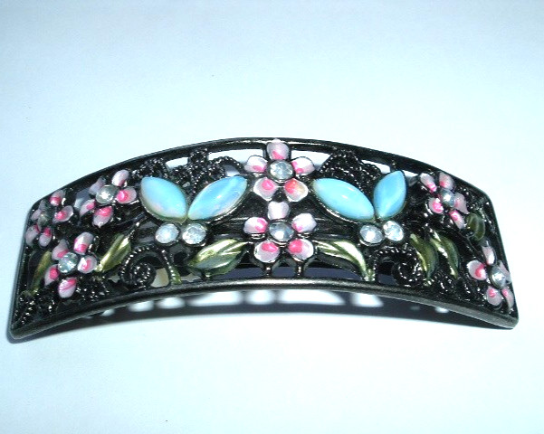 Vintage Jeweled Pink And Blue Floral 4