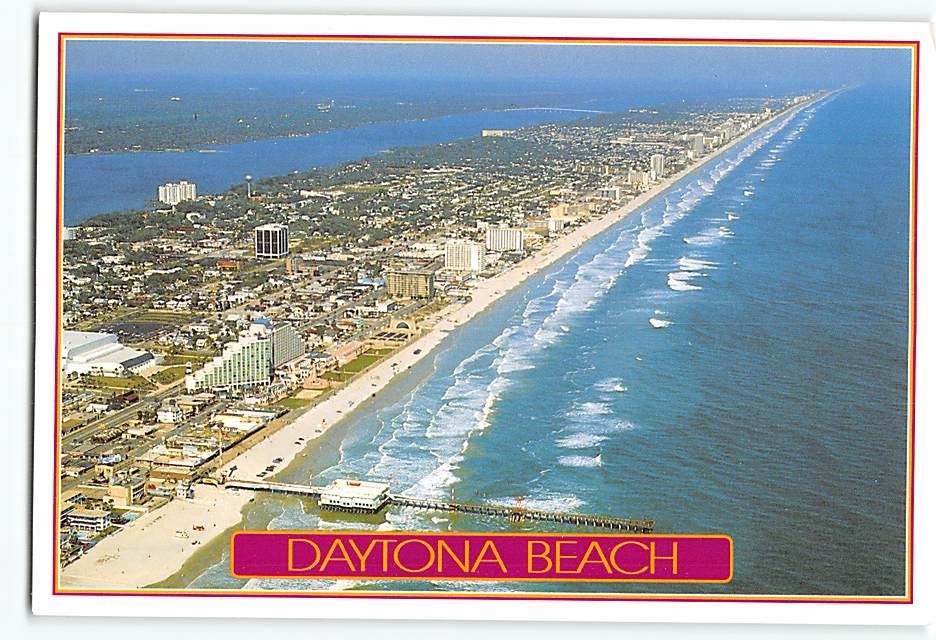 Postcard Aerial View Daytona Beach Florida USA