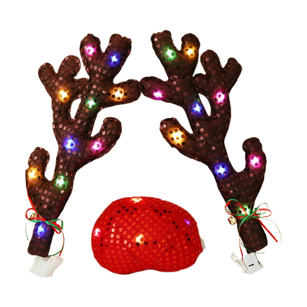 Christmas Reindeer Decor Light up Christmas Reindeer Antlers Car Kit