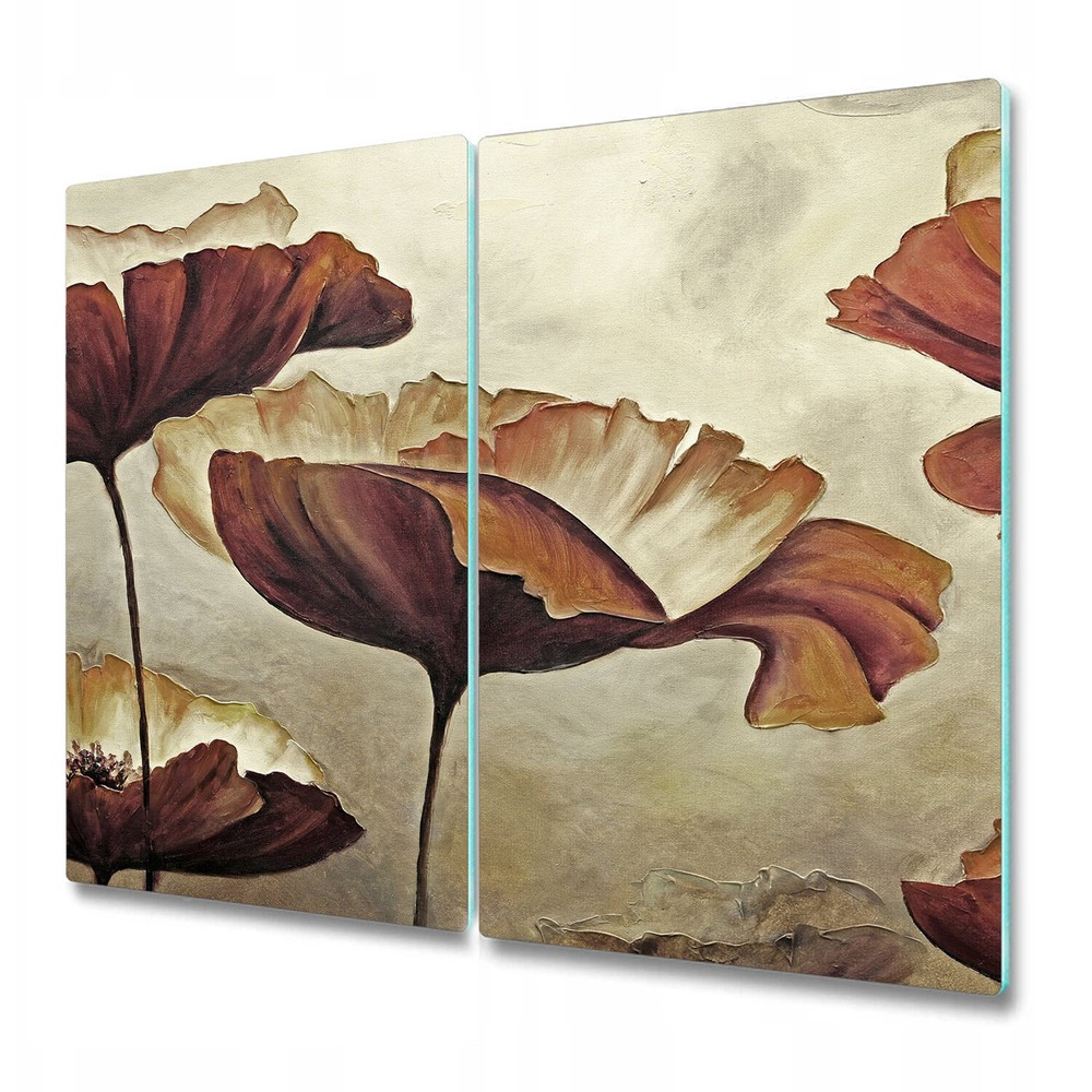 Glass Chopping Board Painting Poppies poppy poppy flower pastel romantic 2x30x52
