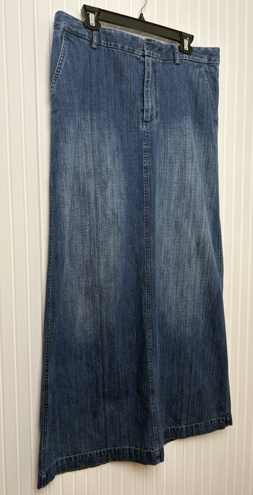 Banana Republic Women's Denim Skirt Back Slit Size 14 Western Cowgirl Rodeo