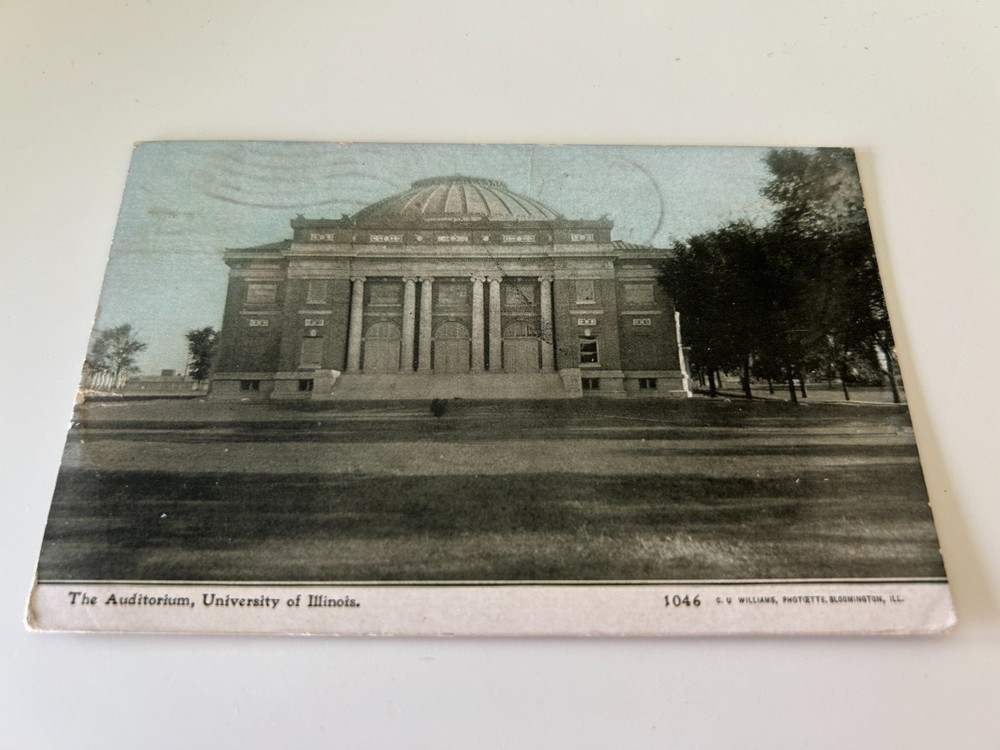 Auditorium at the University of Illinois 1910 Postcard