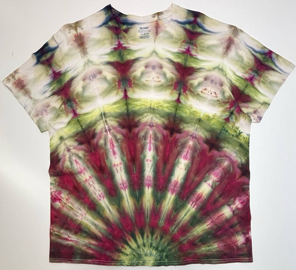 Gildan Handmade Ice Tie Dye T-Shirt Unisex Adult Size 2XL Multicolored Tee NEW