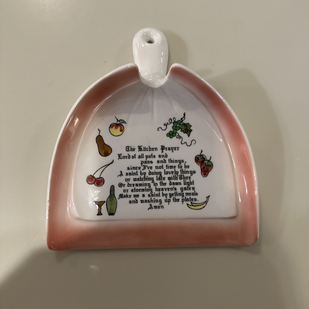 Vintage Enesco Mother in the Kitchen Prayer Ceramic Dustpan ONLY Crumb Catcher