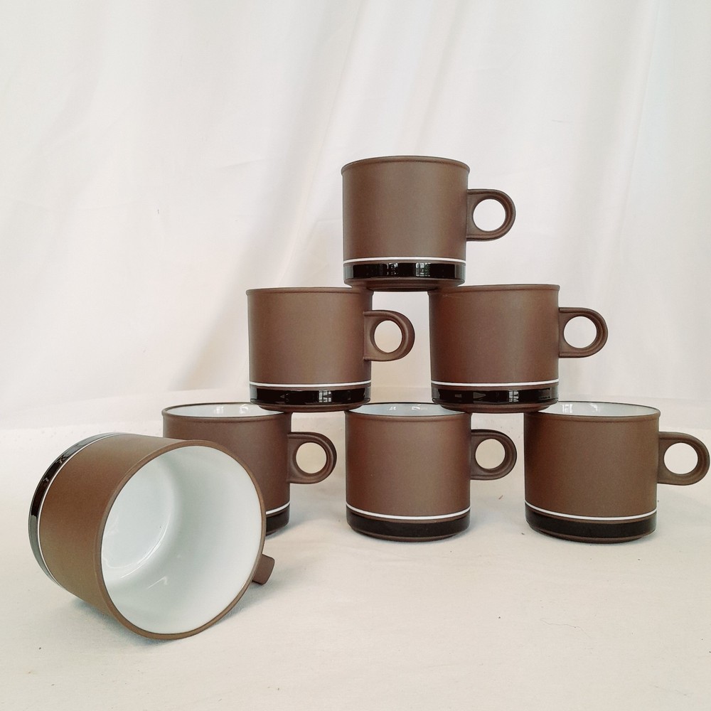 Vintage 1970's Hornsea Contrast Lancaster Vitramic - Coffee/Tea  Cup/Mug x 7