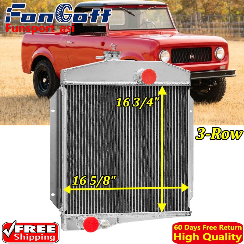 3+Row Aluminum Radiator For 1961-1971 International Harvester Scout 2.5L/3.2L US