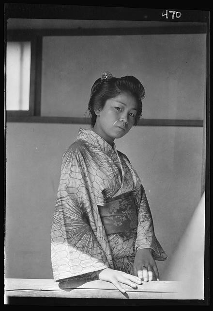 Photo:Japan 1908 Japanese Woman Kimono Portrait Travel Views