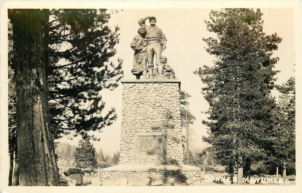 1930s Truckee California Donner Monument RPPC Postcard 25-12382