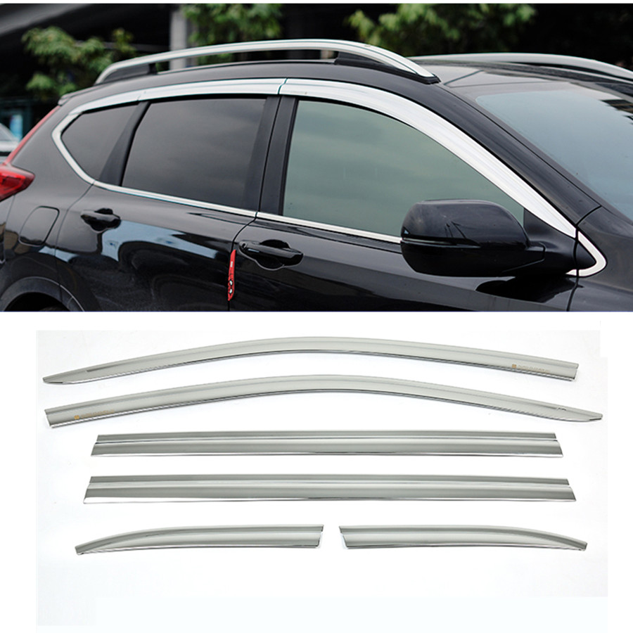 For Honda CRV 2012-2016 ABS Chrome Car Window Visor Sun Rain Guard Vent Shade