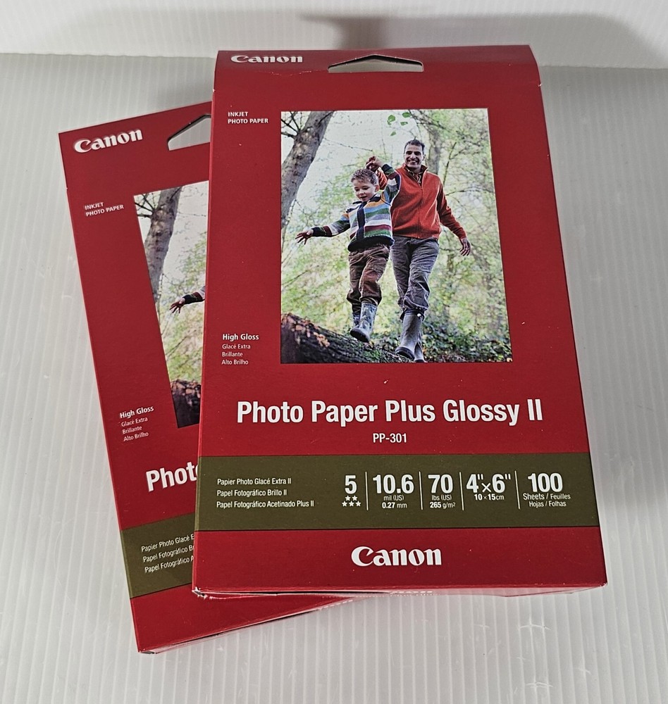 Canon Photo Paper Plus Glossy II PP-301 4x6 100 Sheets Genuine NEW