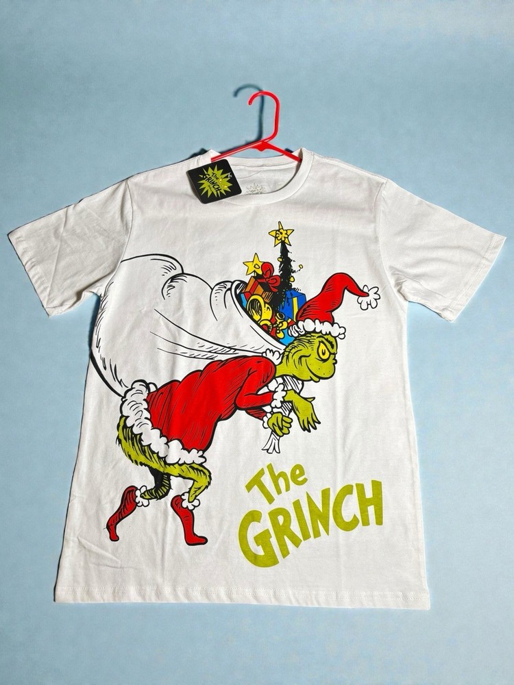 Dr. Seuss The Grinch White M Men's Double-Sided Graphic T-Shirt