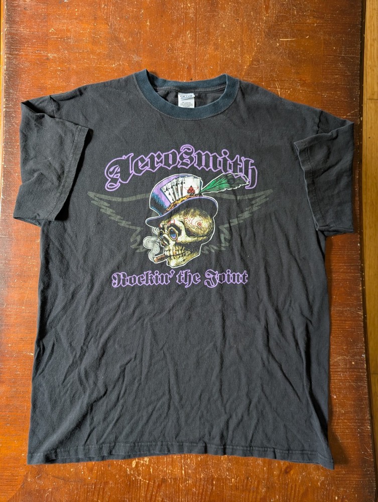 Vintage Y2K Aerosmith Rockin The Joint Band Shirt XL Anvil Tag