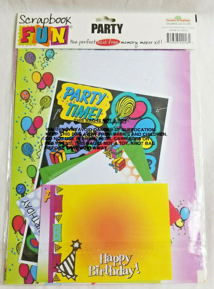 Scrapbook Fun Page Kit PARTY Acid Free Memory Maker Bright Colors-image