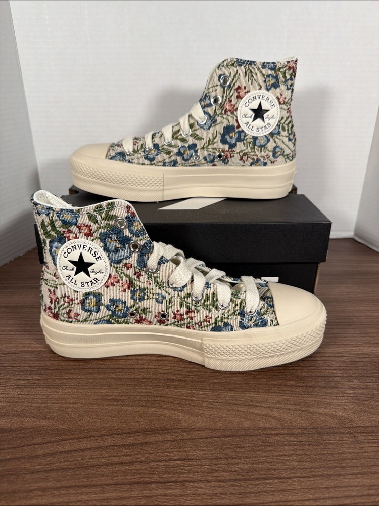 Size 7 - Converse Chuck Taylor All Star Lift Platform High Floral Tapestry W