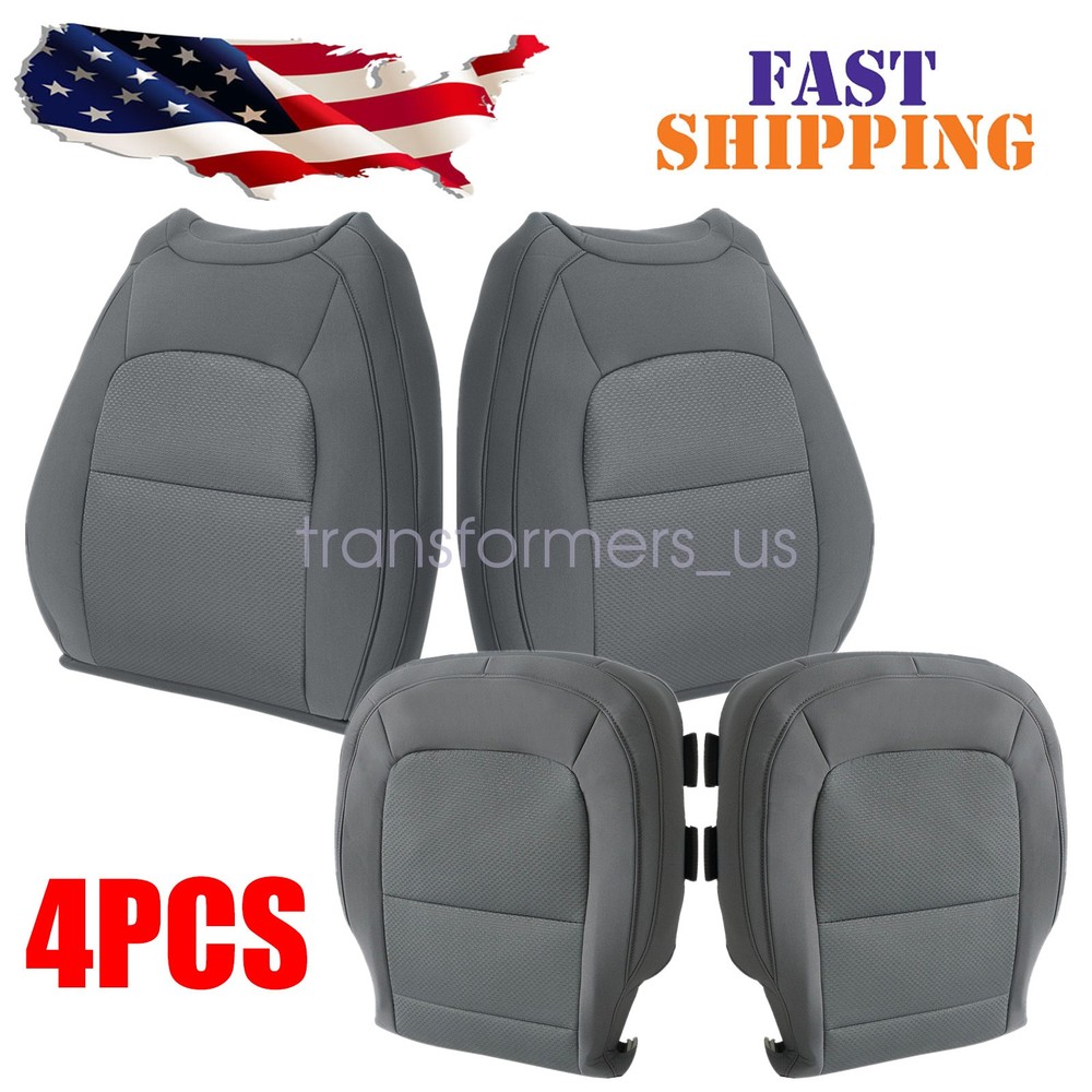 New Driver&Passenger Bottom & Top Seat Cover Cloth Gray For 2015-2022 GMC Canyon