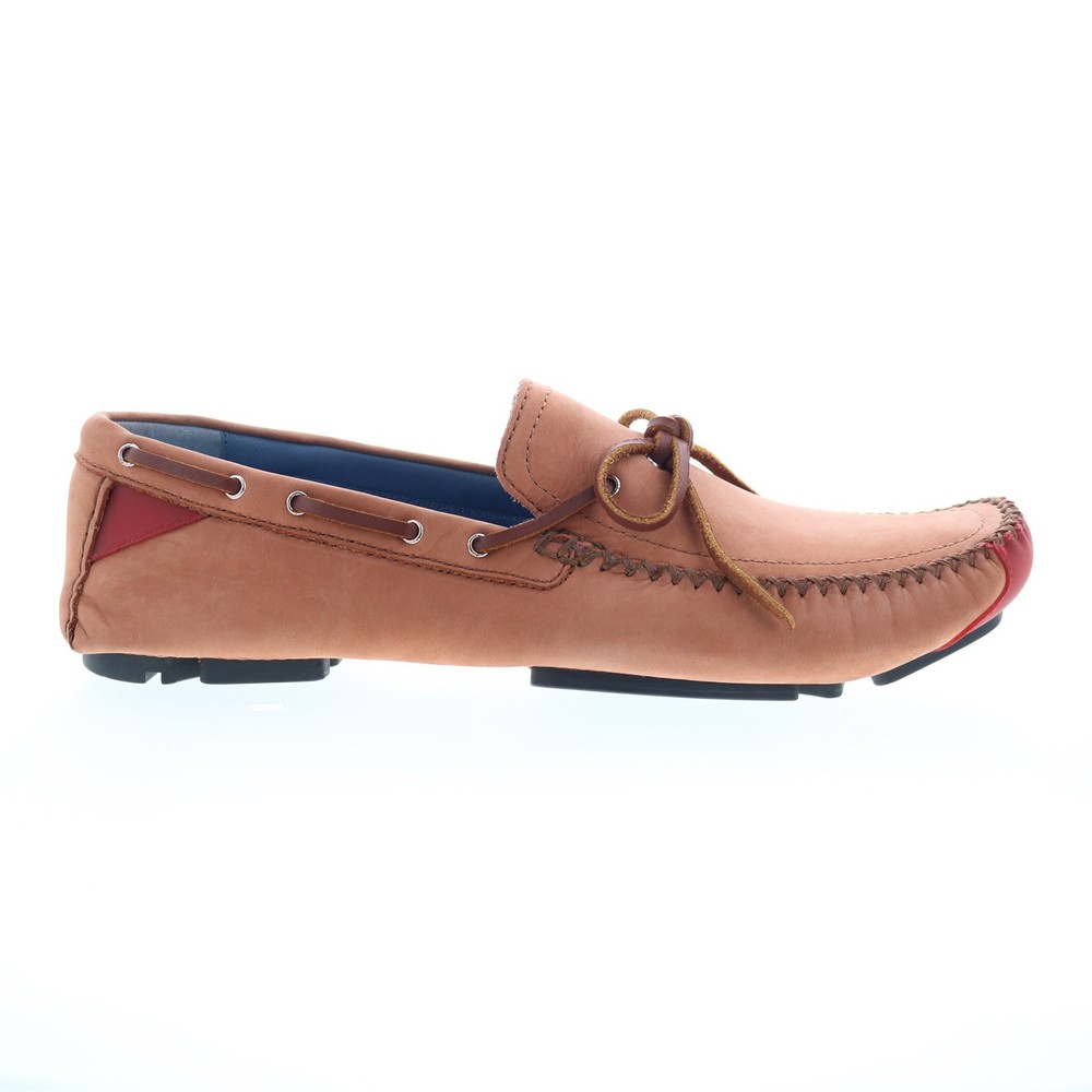 Robert Zur Frisco Mens Brown Nubuck Lace Up Loafers & Slip Ons Boat Shoes
