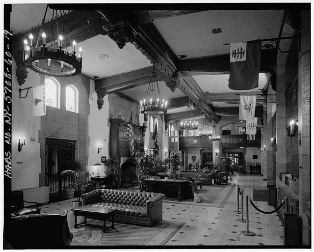 West Point NY U.S. Military Academy Lobby Service Desk 1910s Interior