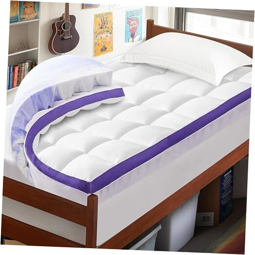 Dual Layer Memory Foam Twin XL Mattress Topper - 2 Inch Gel Egg Crate Foam and