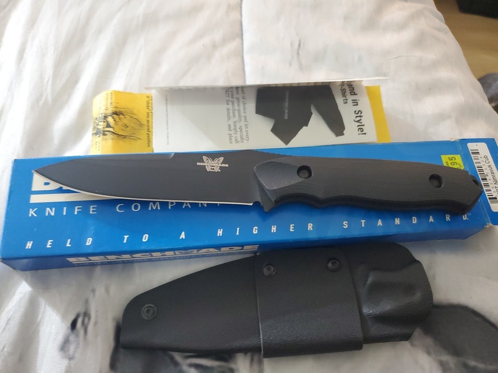 Very Rare Benchmade Nimravus 140 154cm BK1 Black G-10 Scale Handles Discontinued