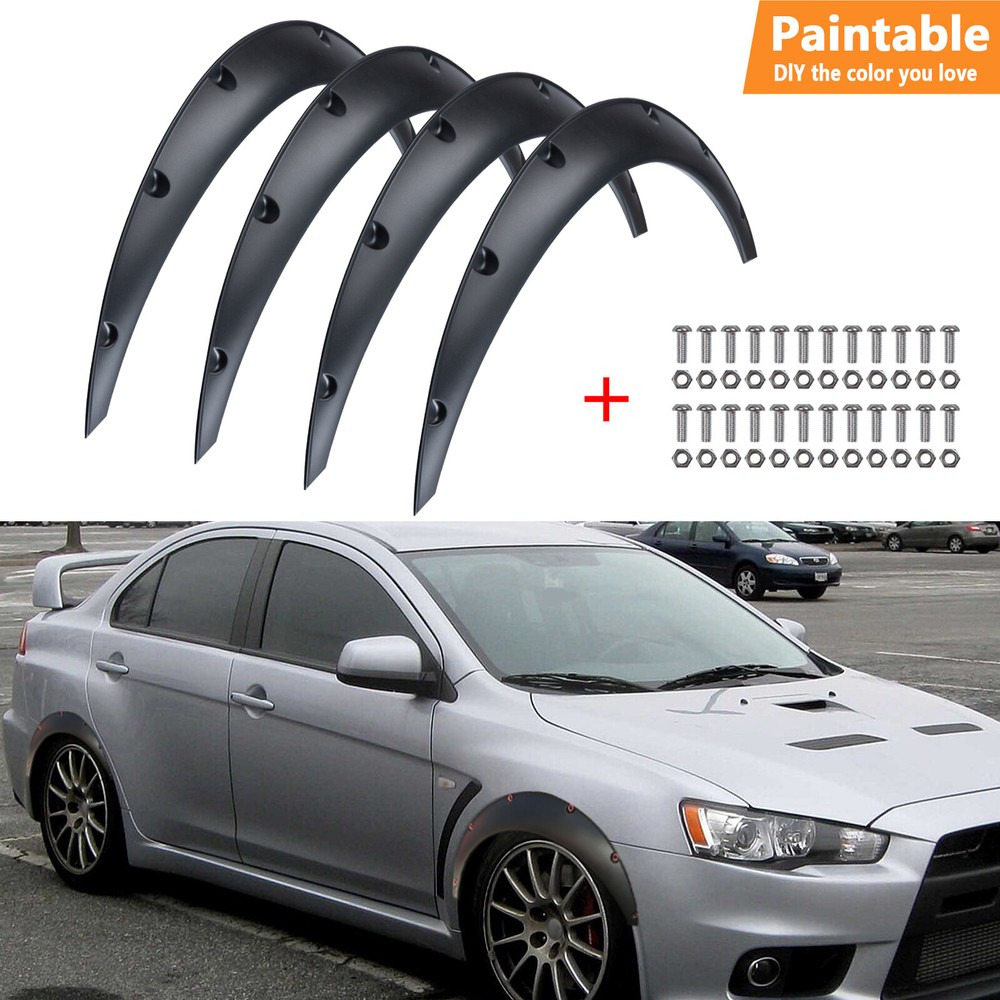 4PCS 89cm Universal Flexible Car Fender Flares Body Kit Wheel Extra Wide Firm.