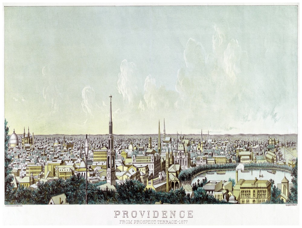 Decor Poster. Fine Art Graphic. Providence 1877. Home Wall Design. 1119