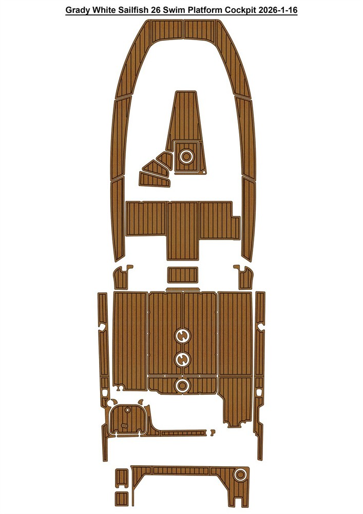 Grady White Sailfish 26 Swim Platform Cockpit Pad Boat EVA Foam Teak Deck Floor