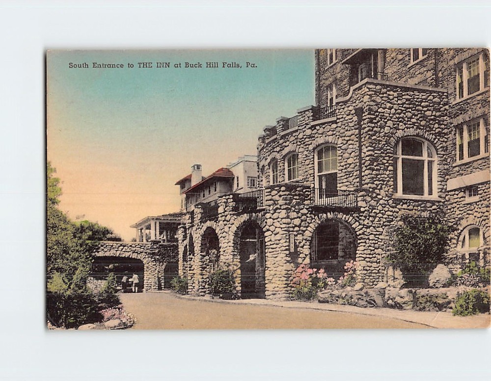 Postcard South Entrance The Inn Buck Hill Falls Pennsylvania USA