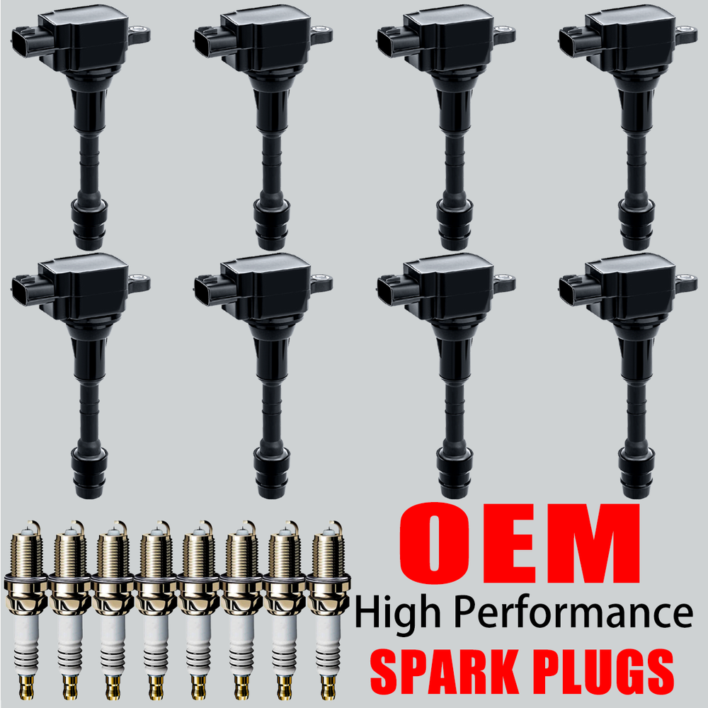 8X OEM Ignition Coil & Iridium Spark Plugs For Nissan Armada Titan 5.6L V8 UF510