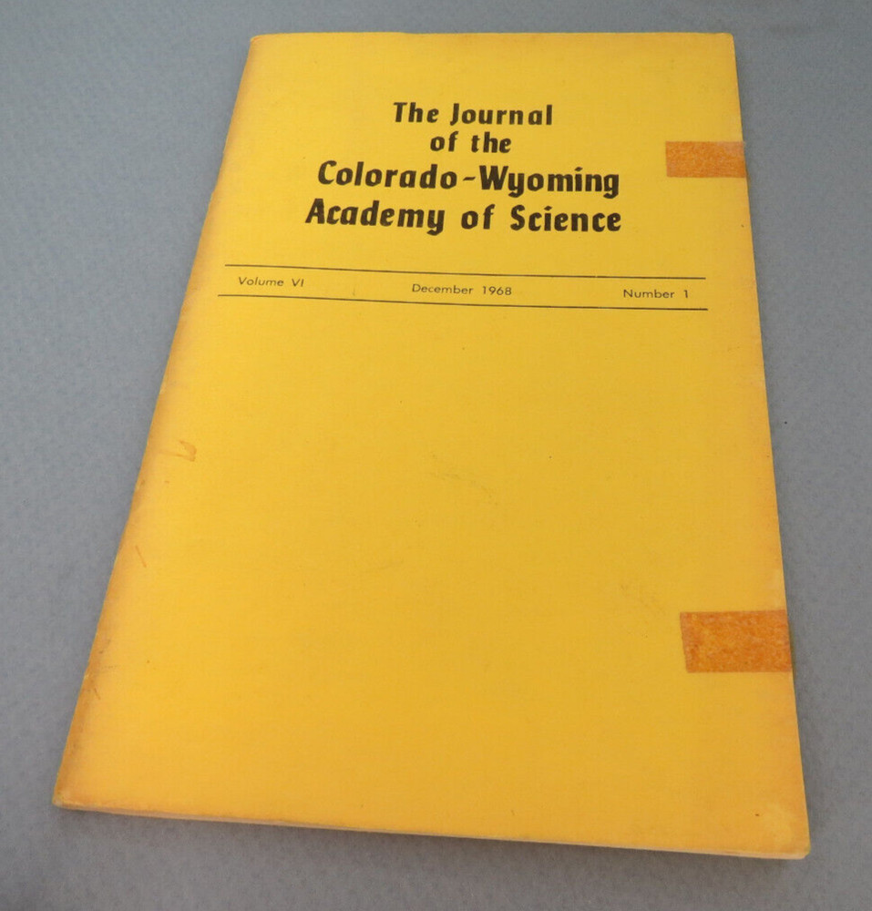 Pamphlet The Journal of THe Colorado-Wyoming Academy of Science December 1968-image