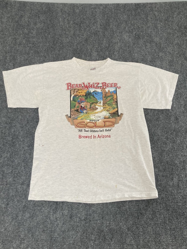 Vintage 90s Bear Whiz Beer single stitch teeSize L