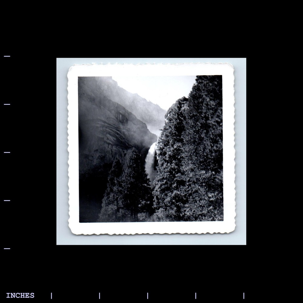 Old Square Photo MOUNTAIN LANDSCAPE WATERFALL