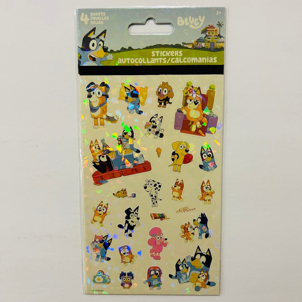 BLUEY DOG Stickers by Sandylion | Glossy + Holographic 2pk with 4 sheets