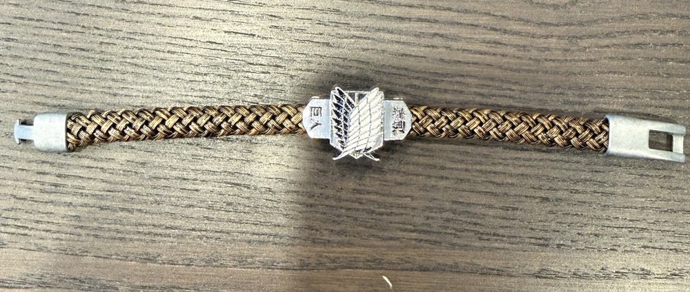 Attack on Titan Survey Corps Wings of Freedom Braided Bracelet Brown