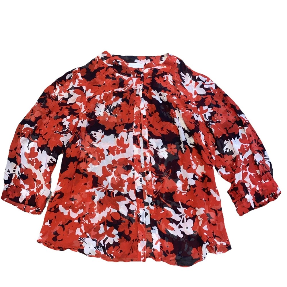 Charter Club 100% Silk 3/4 Sleeve Sheer Blouse Size Women’s 12