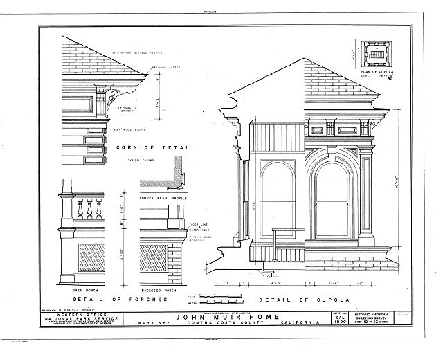 Photo:Martinez California John Muir House 1930s architectural detail print