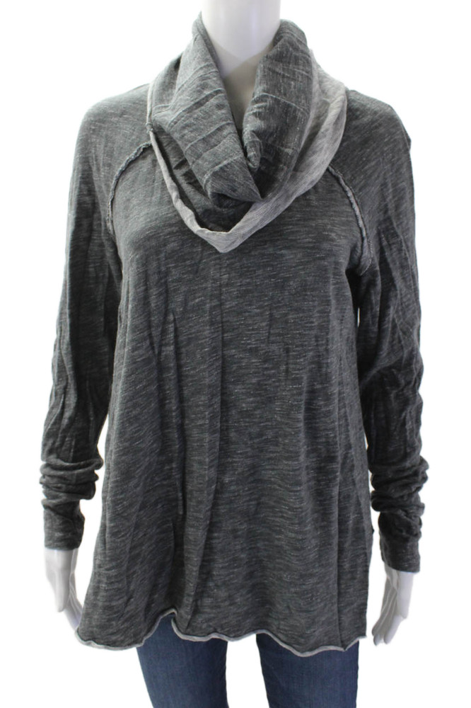 FP Beach Womens Turtleneck Long Sleeve Flare Hem Pullover Top Gray Size SFree Shipping in US $100+ Orders | $6.95 Orders Below
