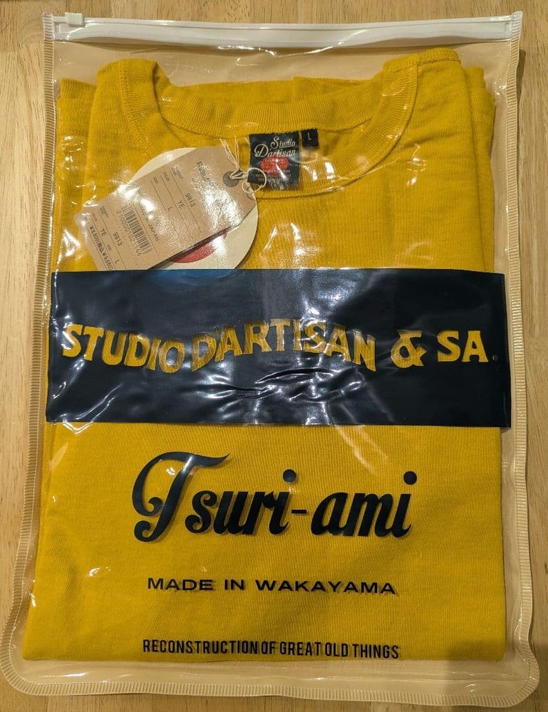 STUDIO D'ARTISAN T-Shirt L Yellow Men's Cut & Sew Made in Japan