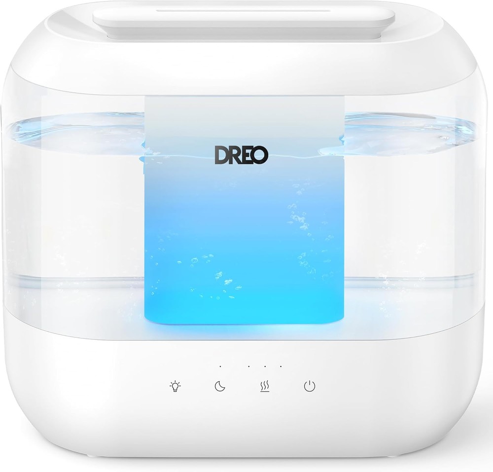 Dreo Humidifiers for Bedroom, Top Fill 4L Supersized Cool Mist 4L, White