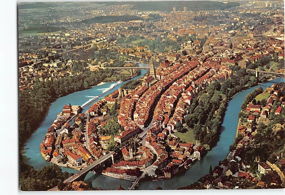 Postcard Aerial View Bern Switzerland