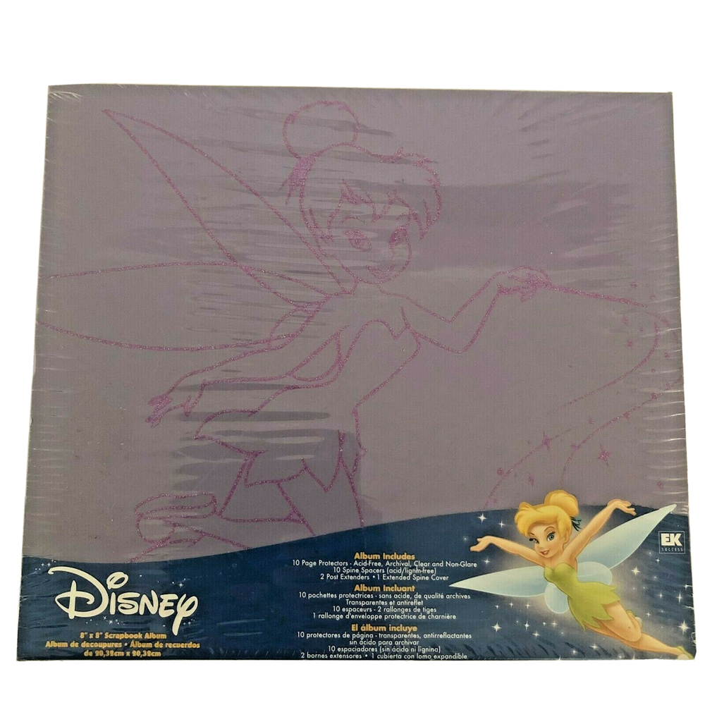 Tinkerbell Scrapbook Album 8x8 Acid Free Page Protectors Spine SpacerNew Disney-image
