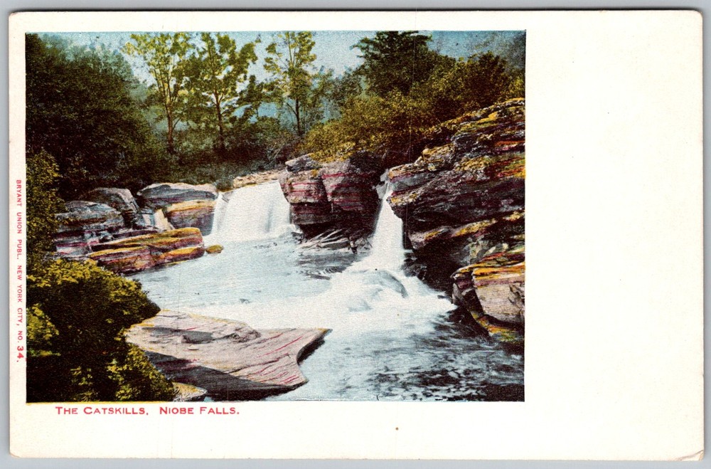 Antique Postcard Niobe Falls Waterfall Catskills, NY 1910s