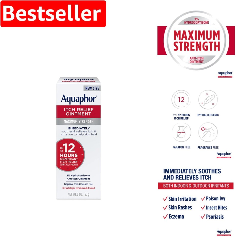 Maximum Strength 1% Hydrocortisone Itch Relief Ointment 2 oz Fast Soothing