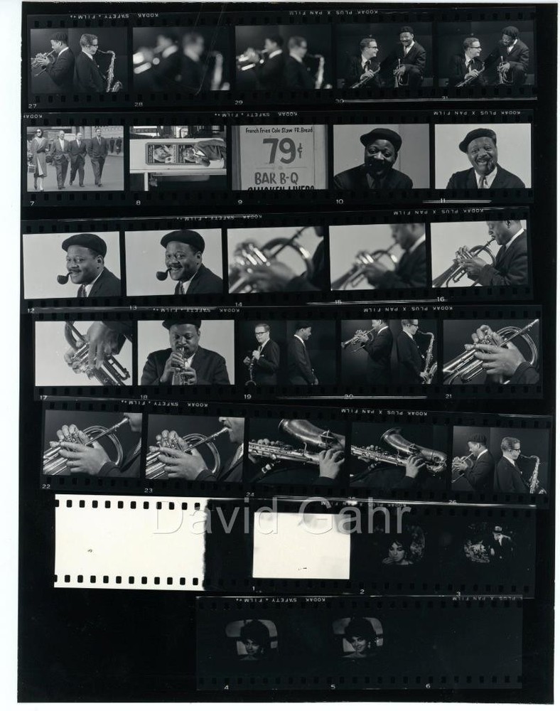'60 Bob Wilbur Clark Terry NYC Jazz Trumpet Original Contact Sheet Photo B690