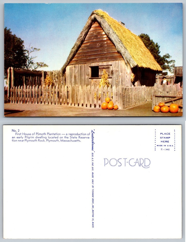 First House Of Plimoth Plantation Plymouth Massachusetts Postcard