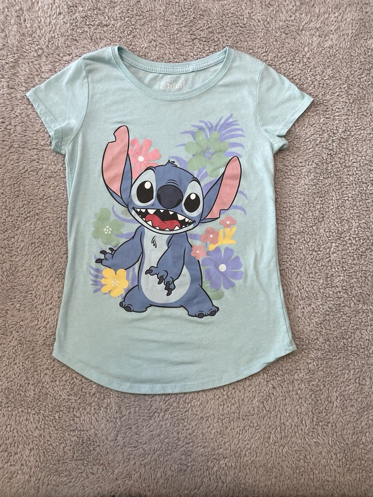 DISNEY STITCH GIRLS SHORT SLEEVE BLUE  T- SHIRT  SIZE  XL (12-14)