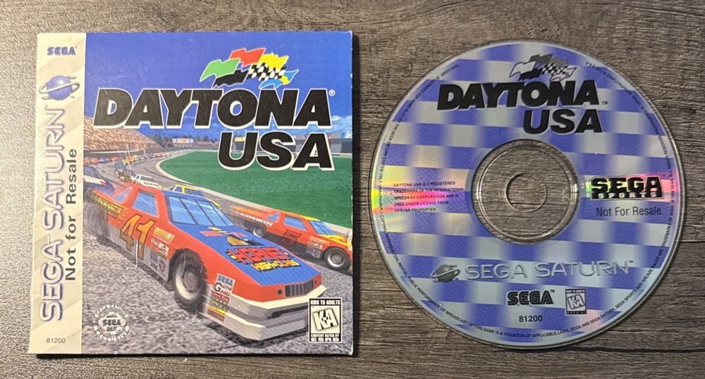 Daytona USA (Sega Saturn, 1995) Not For Resale Slipcase Tested Works