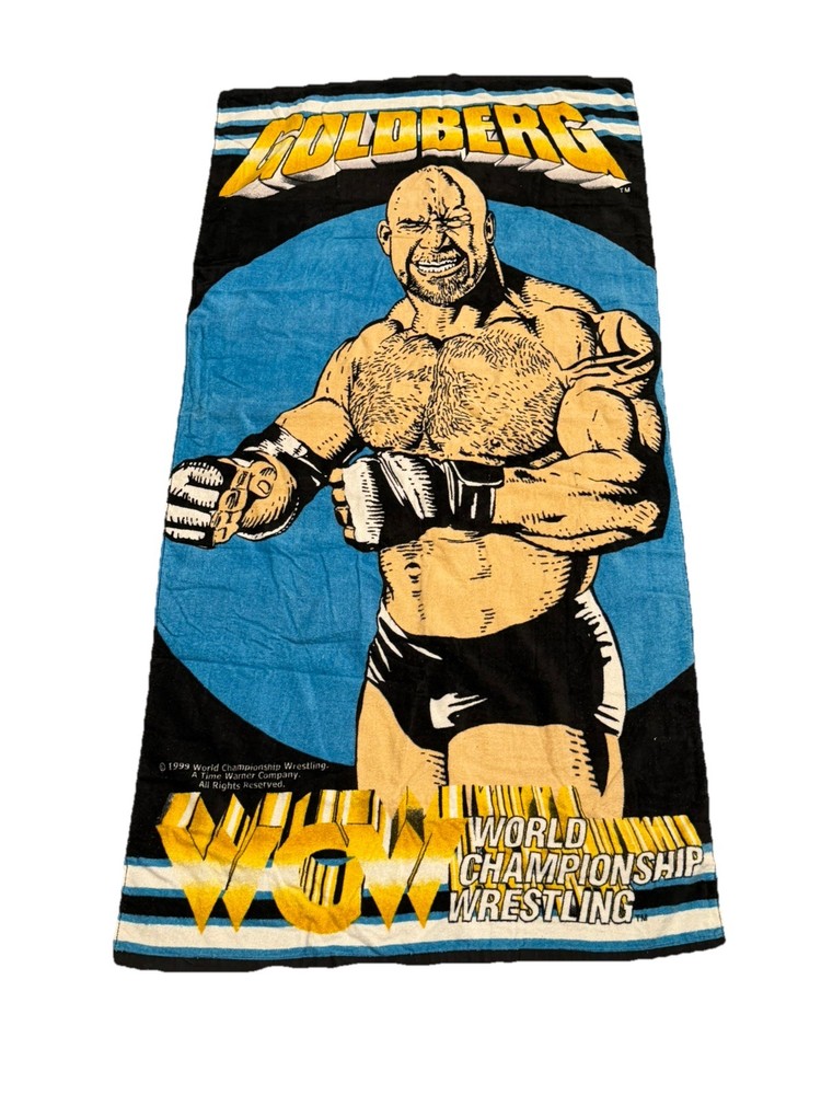 90s Vintage 1999 Goldberg Towel Wrestling Beach Towel WCW Promo