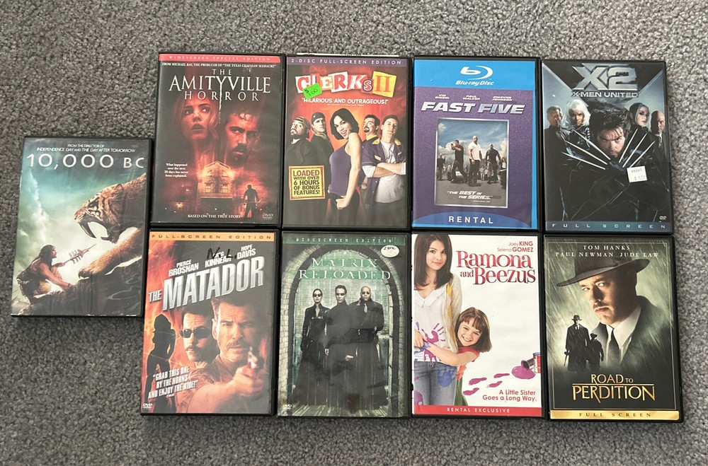 Lot of 9 Assorted DVDs - The Matador Matrix Reloaded Clerks 2 and More