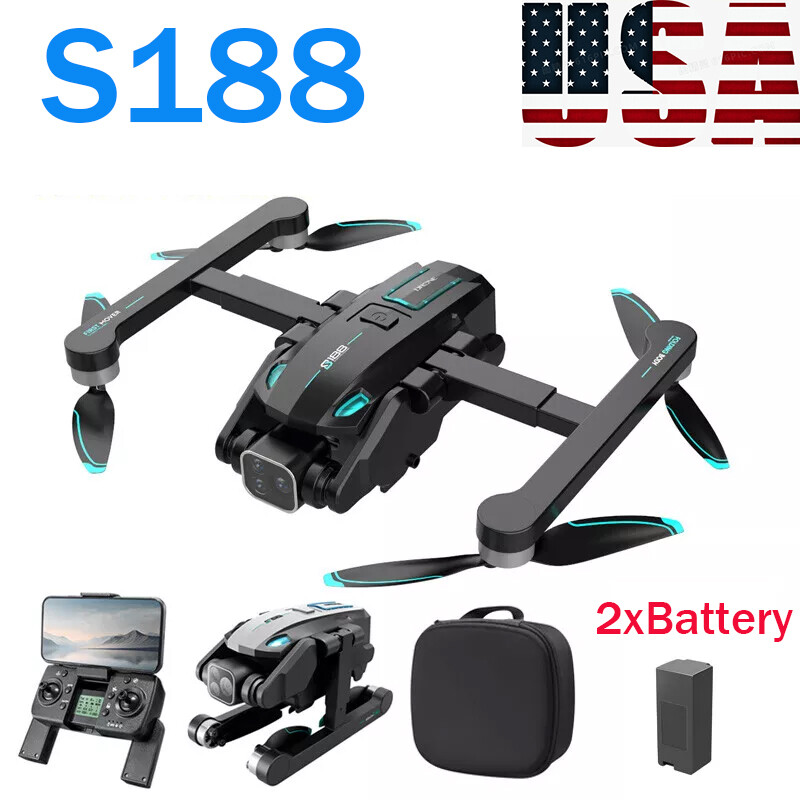 S188 Drone GPS WIFI FPV 4K HD Dual Camera Selfie Obstacle Avoidance Quadcopter