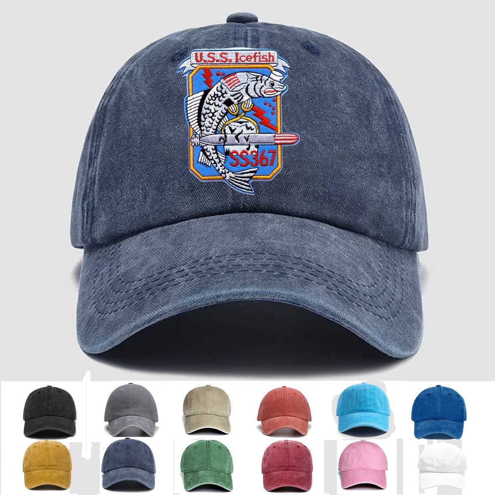 Custom Embroidered Hat SS-367 USS Icefish, Veteran Cap, Trucker Hat, Gift Idea